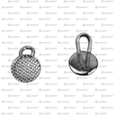 BOTÓN LINGUAL BASE REDONDA METAL 10PZ/PACK