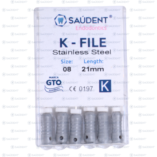 [58656] K-FILES STAINLESS STEEL #8 21MM  PRE SERIE  6 PZS/PACK