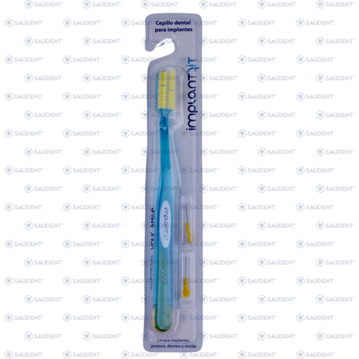 [21764] CEPILLO IMPLANT FIT AZUL AMARILLO 1 PZ